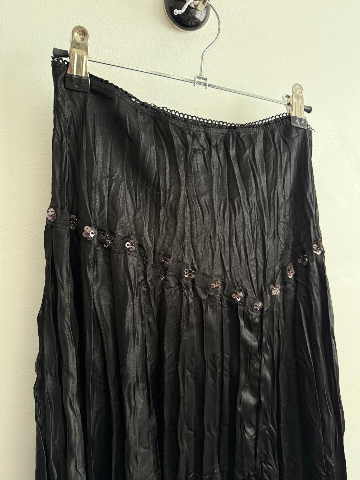 Dolled Up Sequin Black Ruffled Skirt