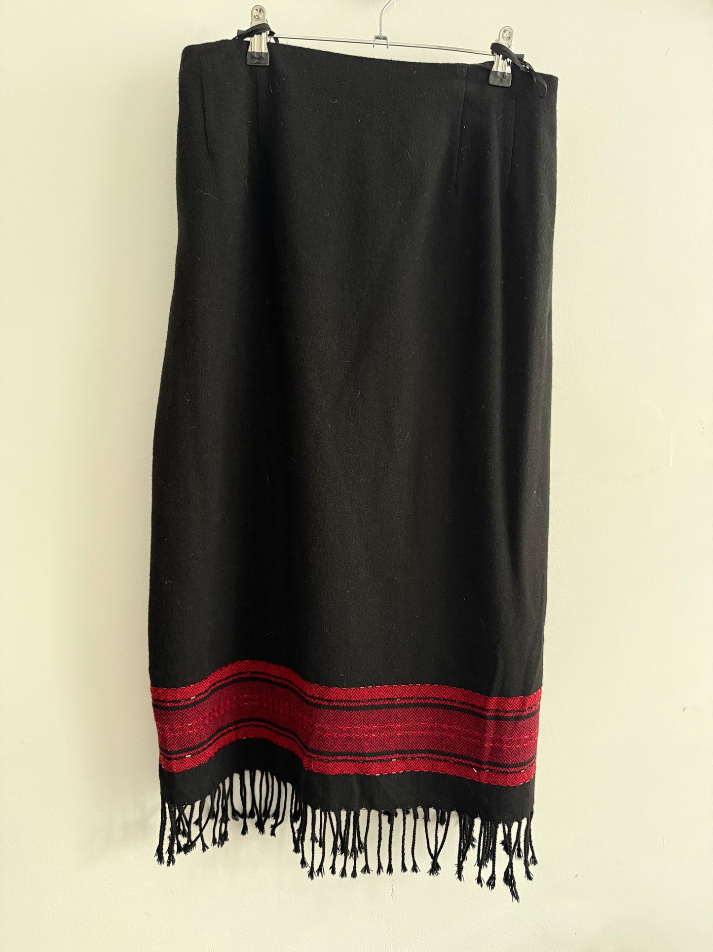 Wool Beaded Fringe Skirt