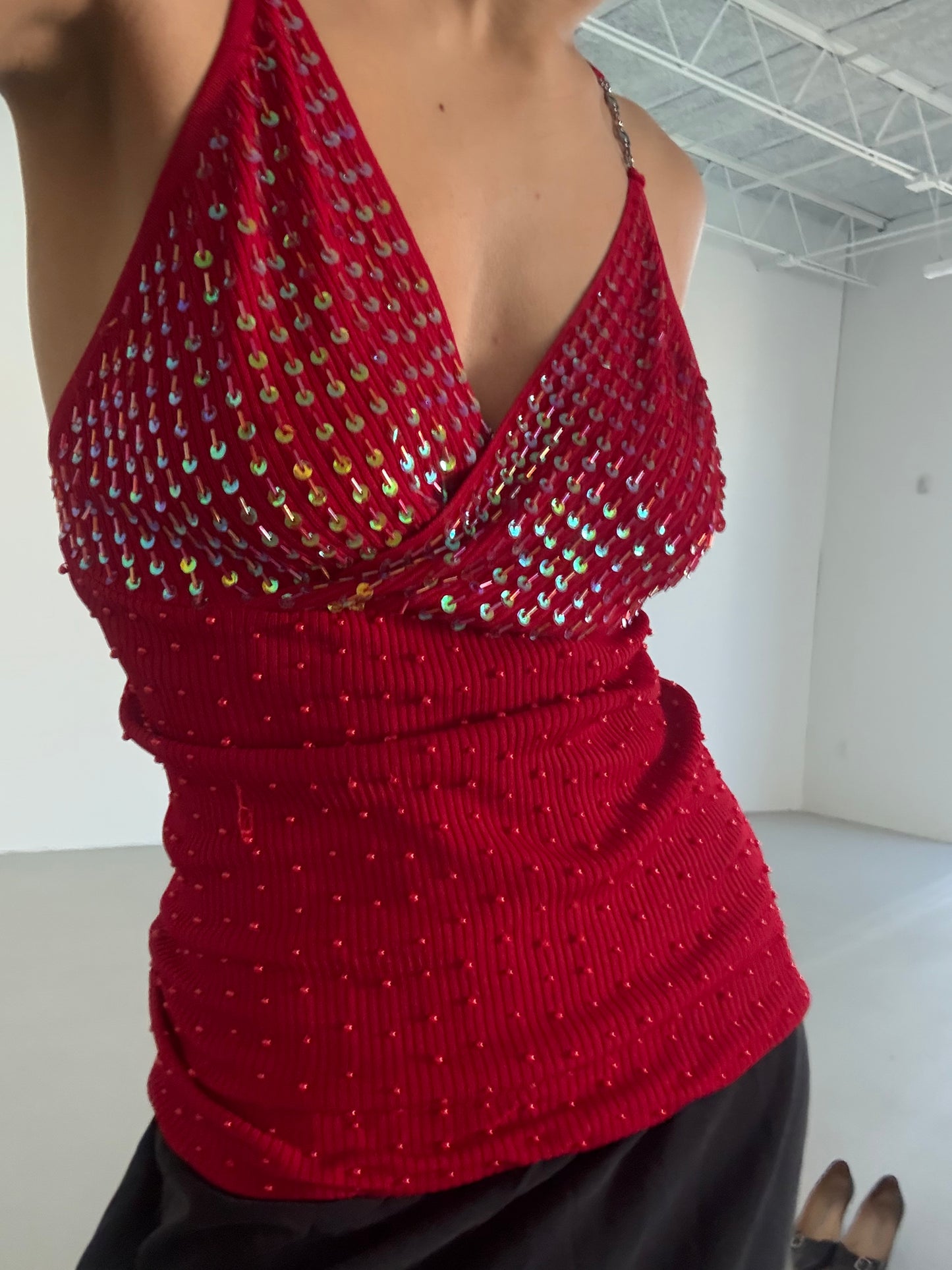L&X Le Meng Zin Sequin tank