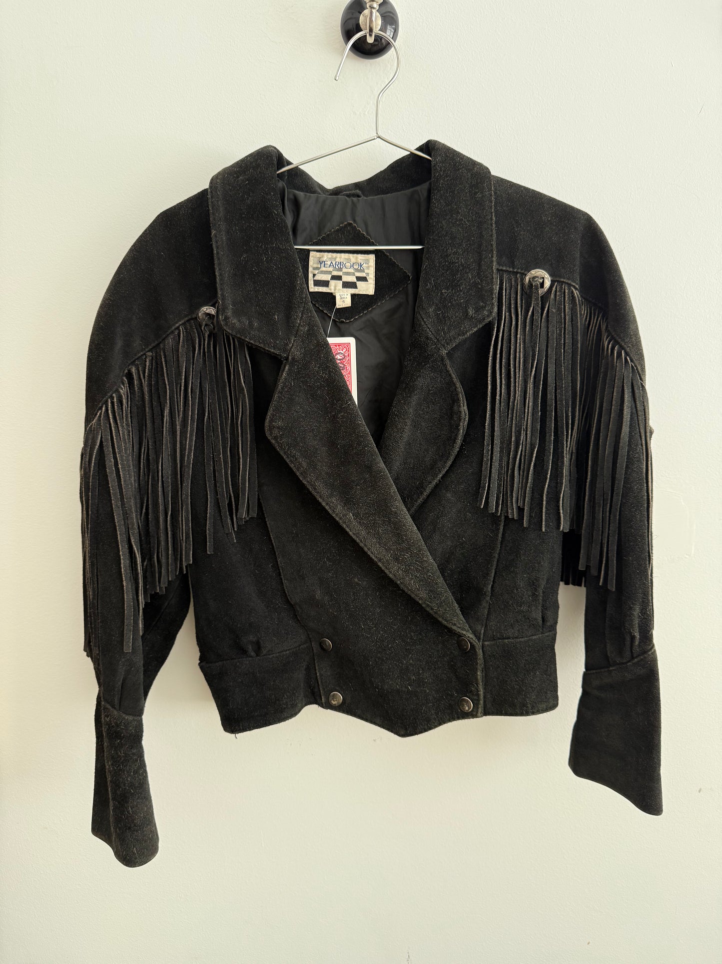 Yearbook Suede Leather Fringe Jacket