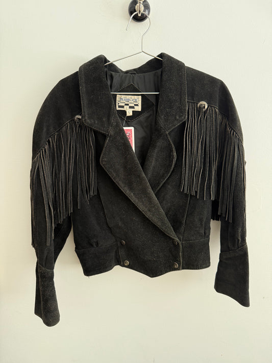 Yearbook Suede Leather Fringe Jacket