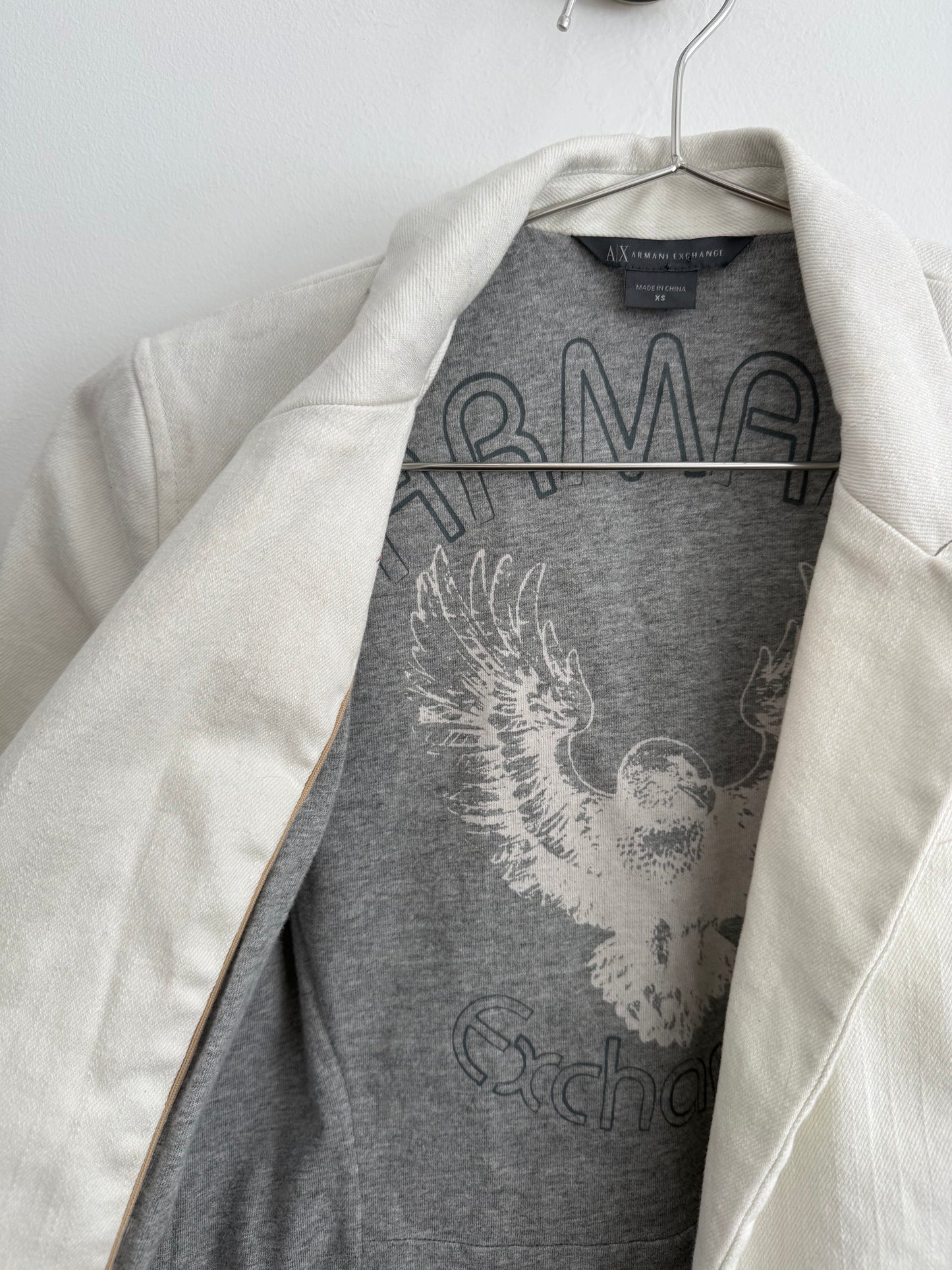 Armani Exchange Fitted Denim Blazer