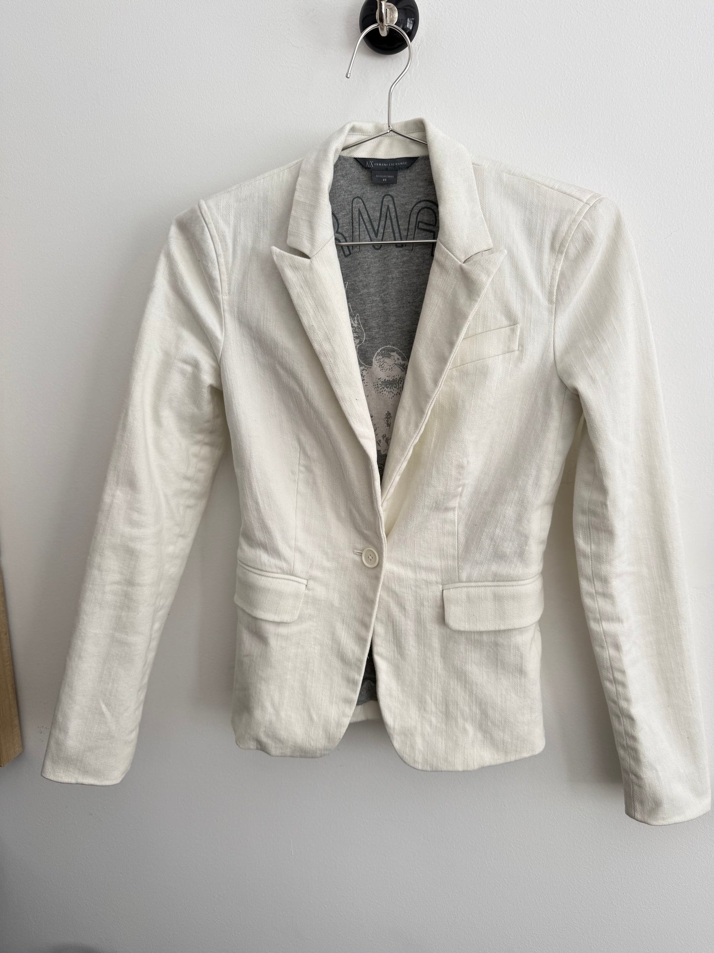 Armani Exchange Fitted Denim Blazer