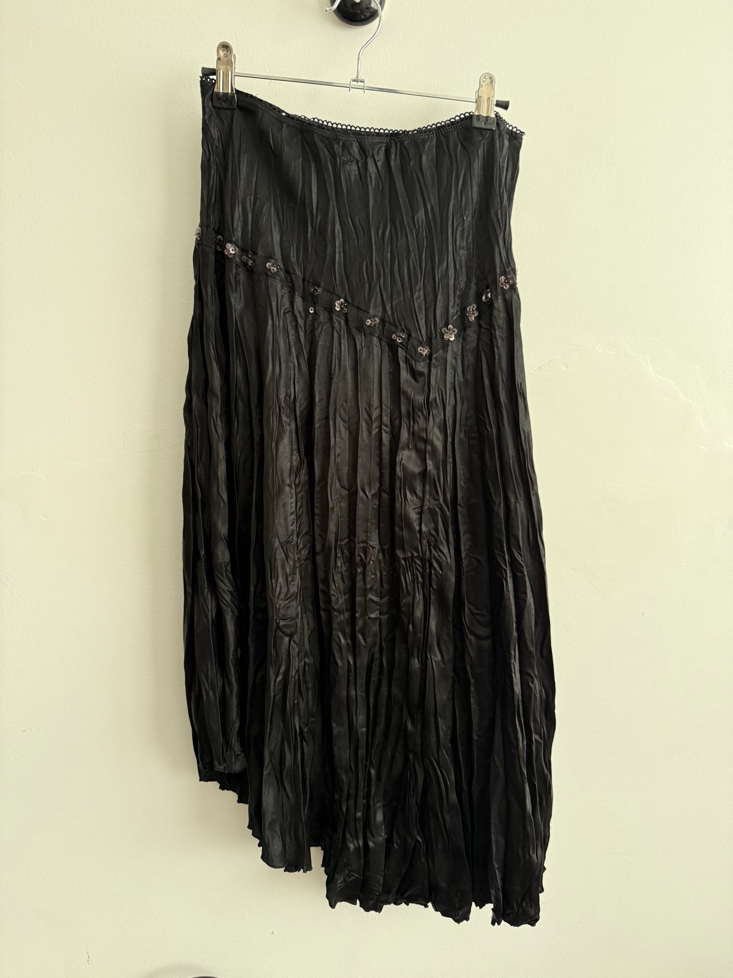 Dolled Up Sequin Black Ruffled Skirt