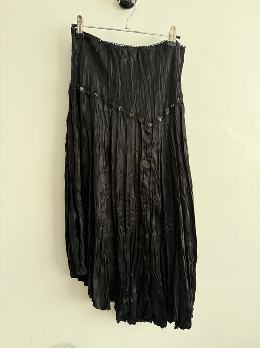 Dolled Up Sequin Black Ruffled Skirt
