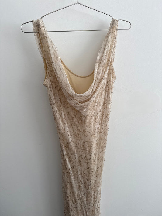 WHBM Beaded Asymmetrical Gown