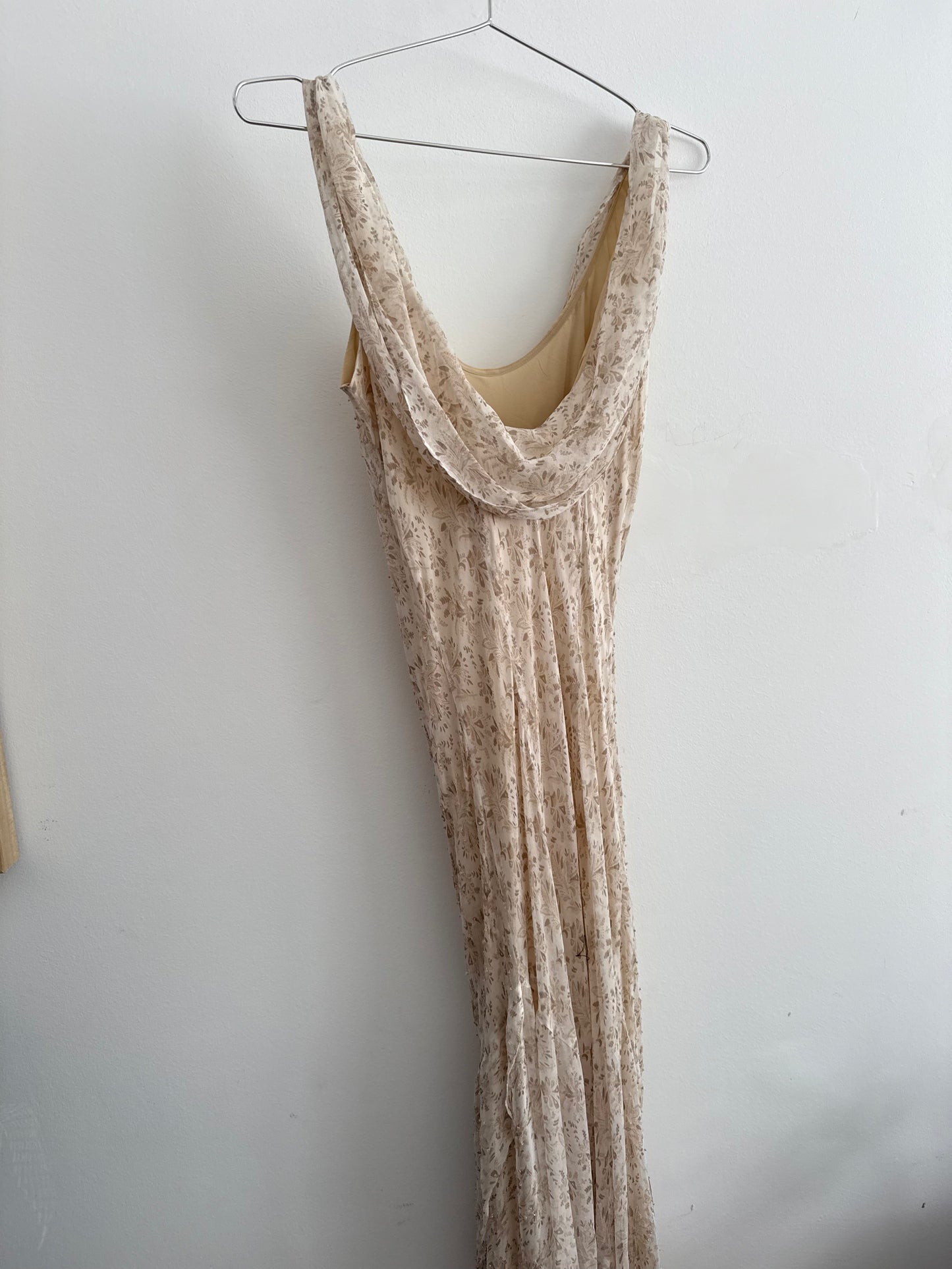 WHBM Beaded Asymmetrical Gown